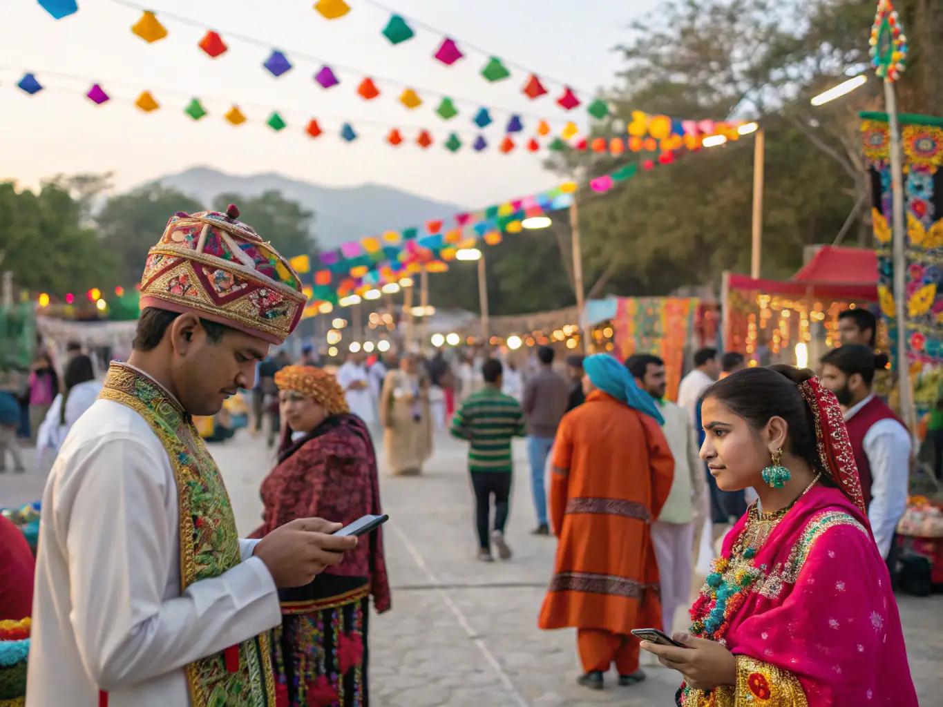 A vibrant image showcasing diverse cultural festivals and traditions from around the world, highlighting the richness of global cultures.